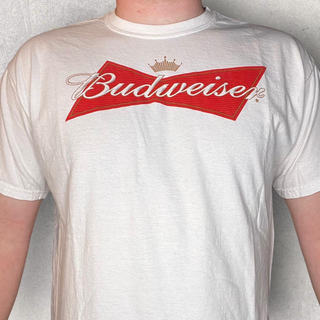 Modern Budweiser Logo Graphic Tee • Size XL • PTP:... - Depop