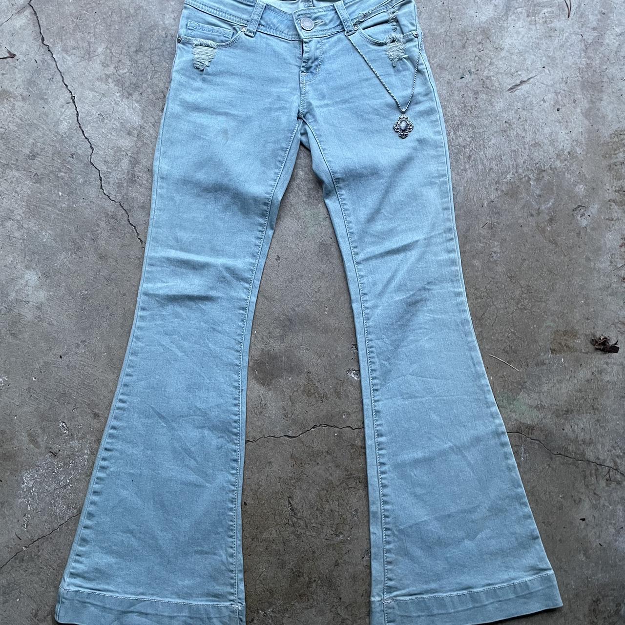 beautiful teal/turquoise info jeans bell... - Depop