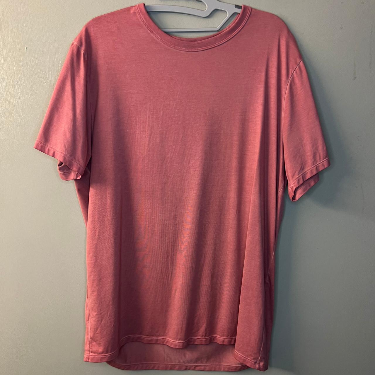 Lululemon Men's Red and Pink Tshirt Depop