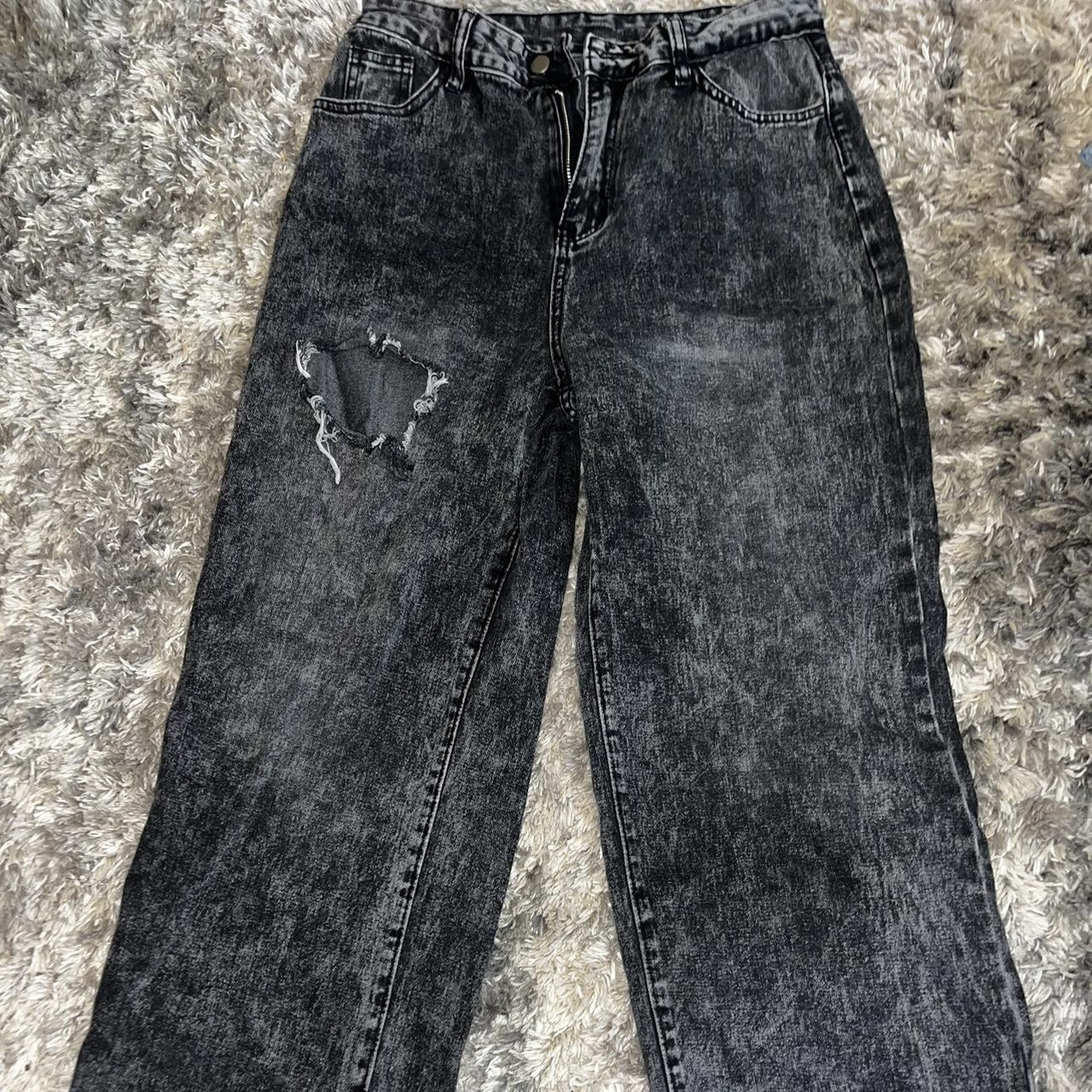Women's Black and Grey Jeans Depop