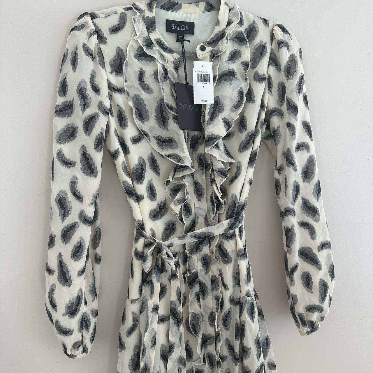 Brand new Saloni Tilly ruffleC Dress with metallic... Depop