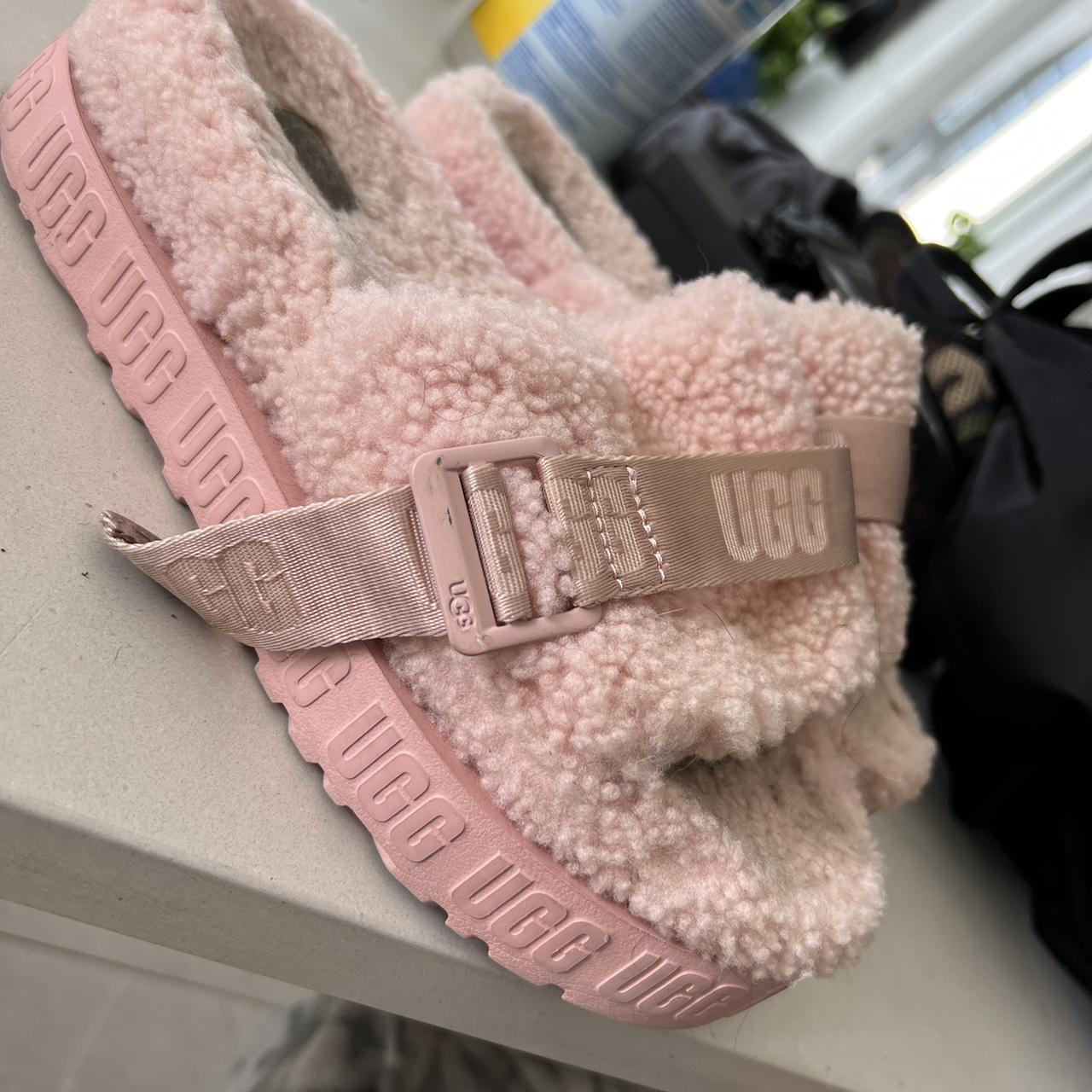 Pink fluffita ugg online slides