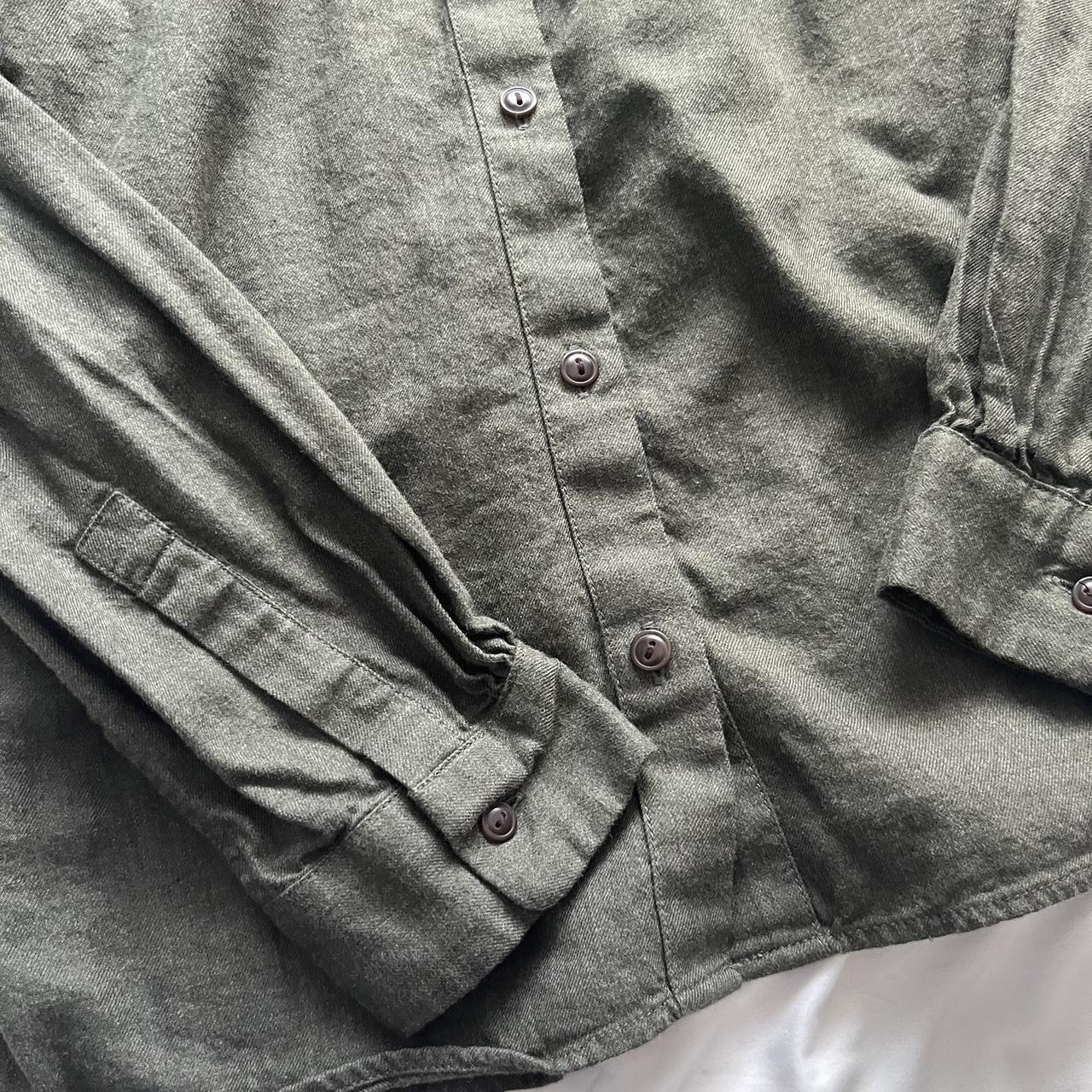 Olive green UNIQLO button up long-sleeve ──... - Depop