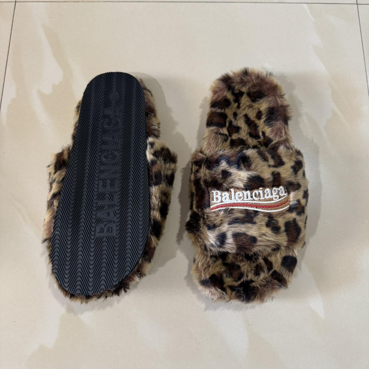 Men's Slides - Brown/Multi - US 9 – leopard slide… - image 3
