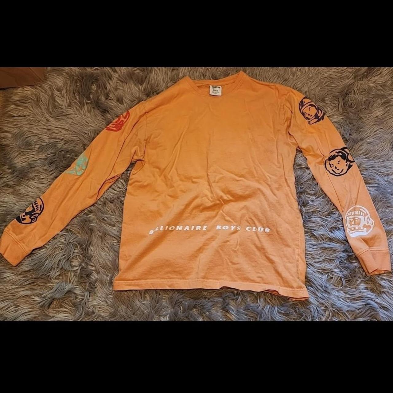 Black sweatshirt with online orange writing