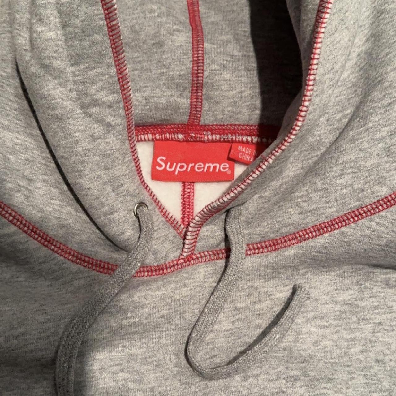 Grey Supreme Coverstitch Hoodie Only Size... - Depop