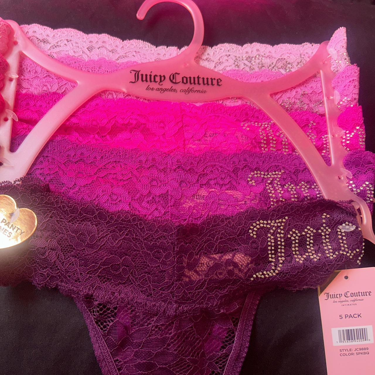 Juicy Couture Studded Logo Lace Thong Panties