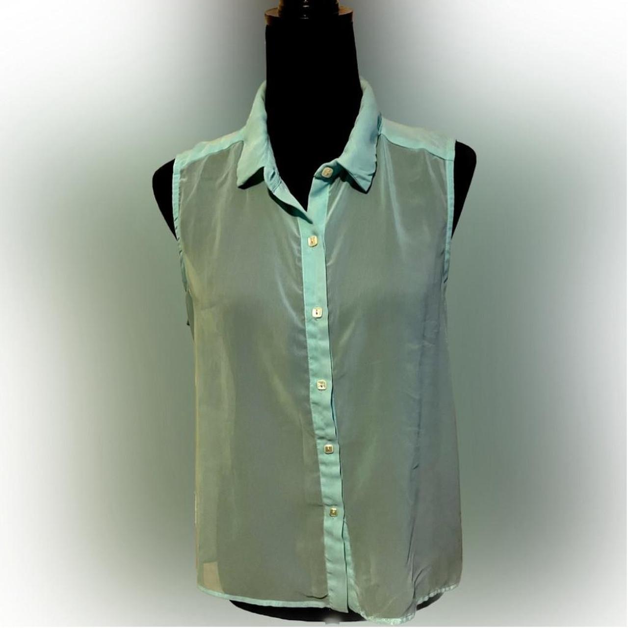 TRUTH SHEER MINT GREEN SLEEVELESS TOP Size large... Depop