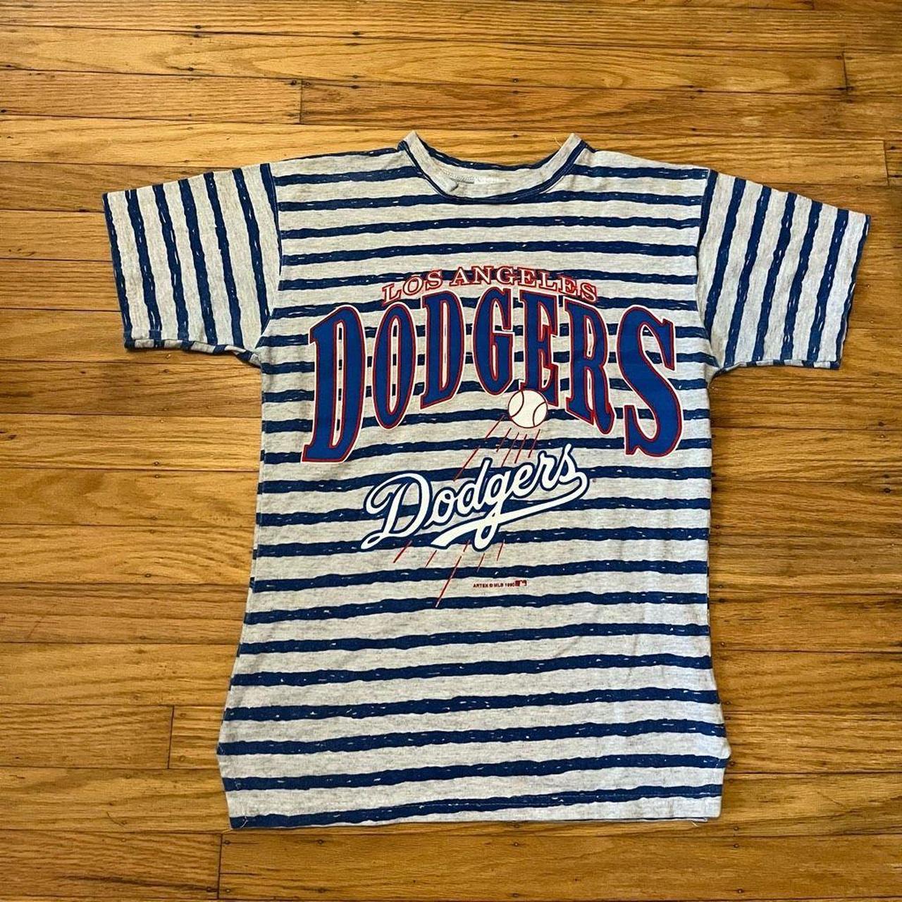 Small tan vintage dodgers tee shirt - Depop