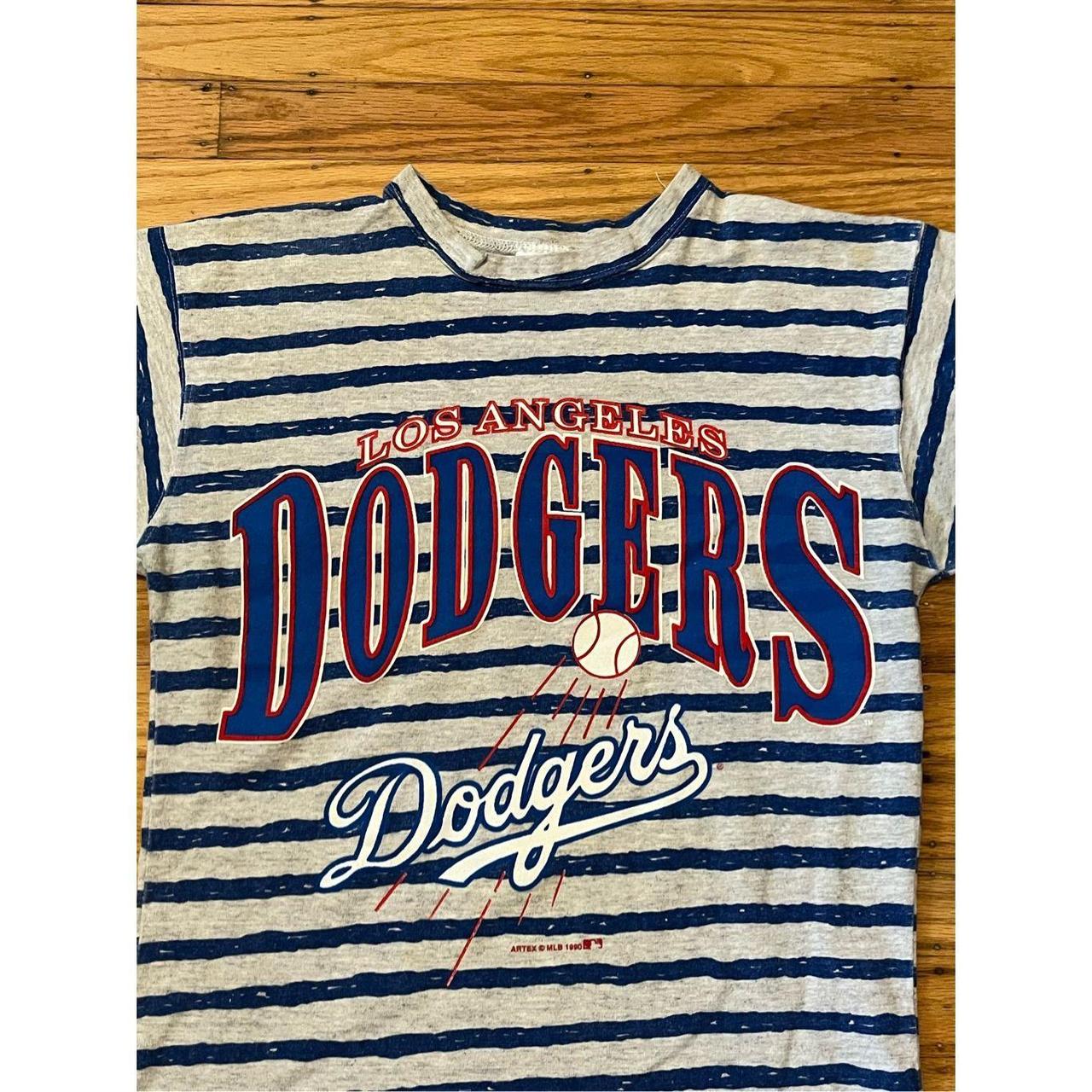 Small tan vintage dodgers tee shirt - Depop