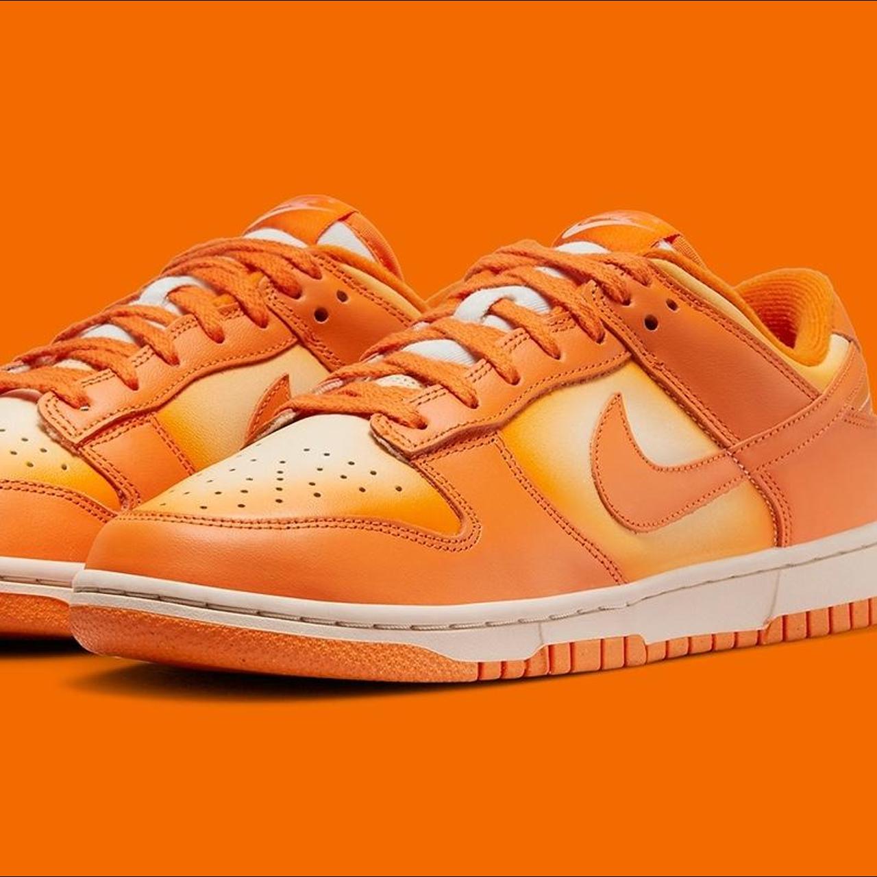 Nike Women's Orange and White Trainers | Depop