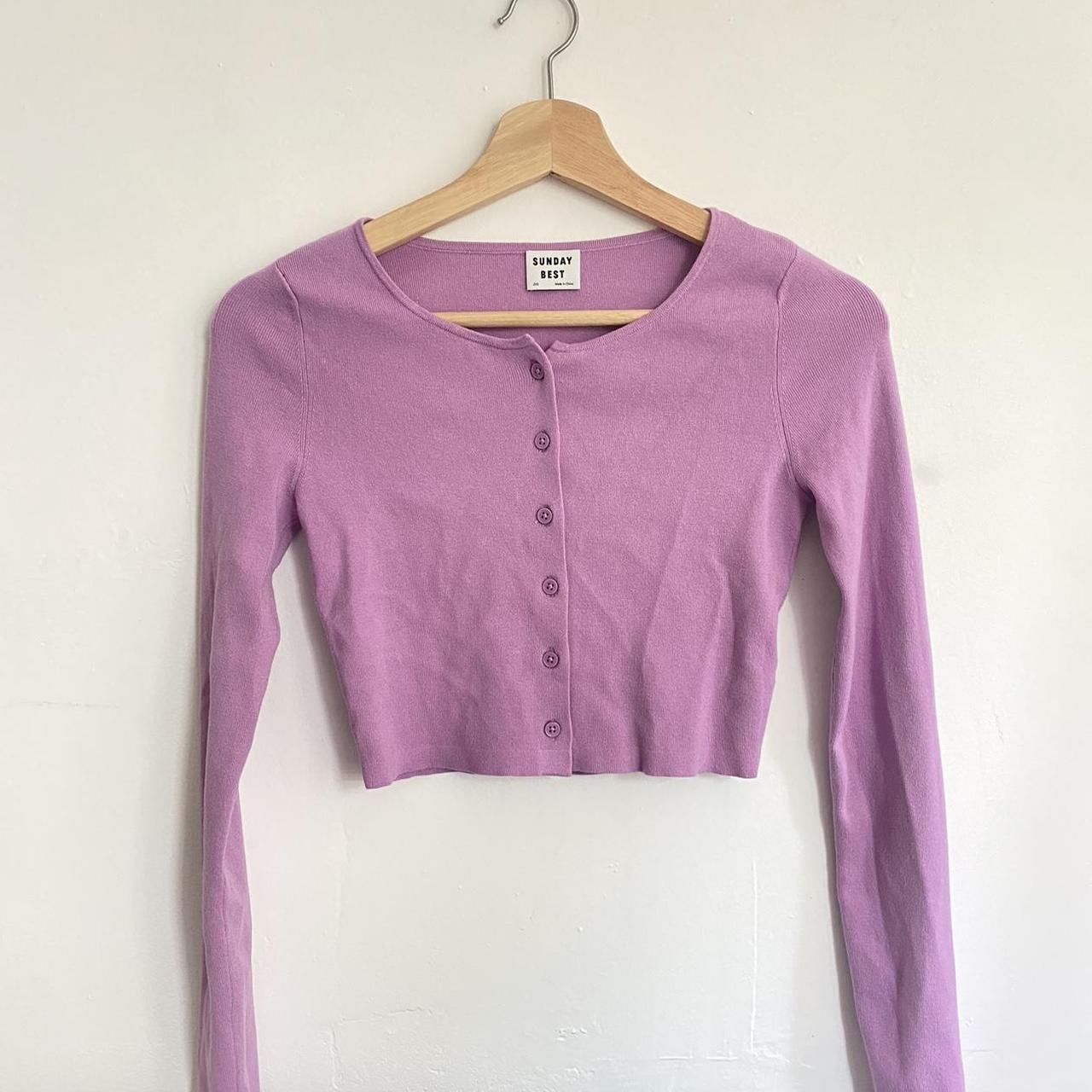 Aritzia Women's Pink Cardigan Depop