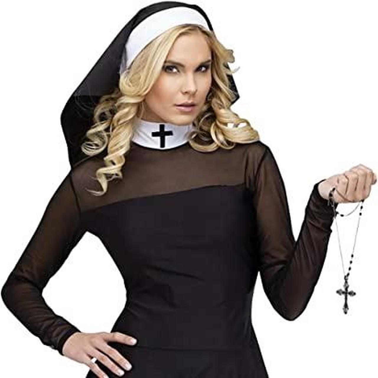 Sexy Nun Costume Headpiece & Dress -rosary not... - Depop