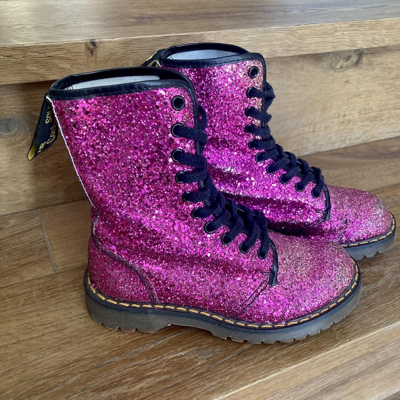 Pink sparkly hot sale doc martens