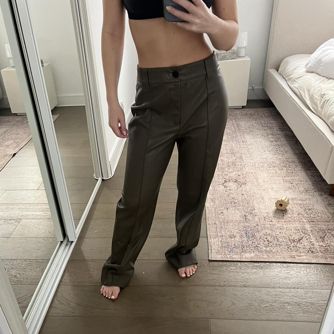 Faux leather Zara pants with suede So Depop