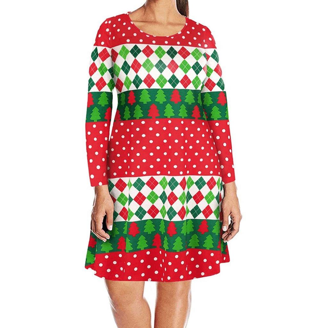 Plus size ugly christmas dress best sale