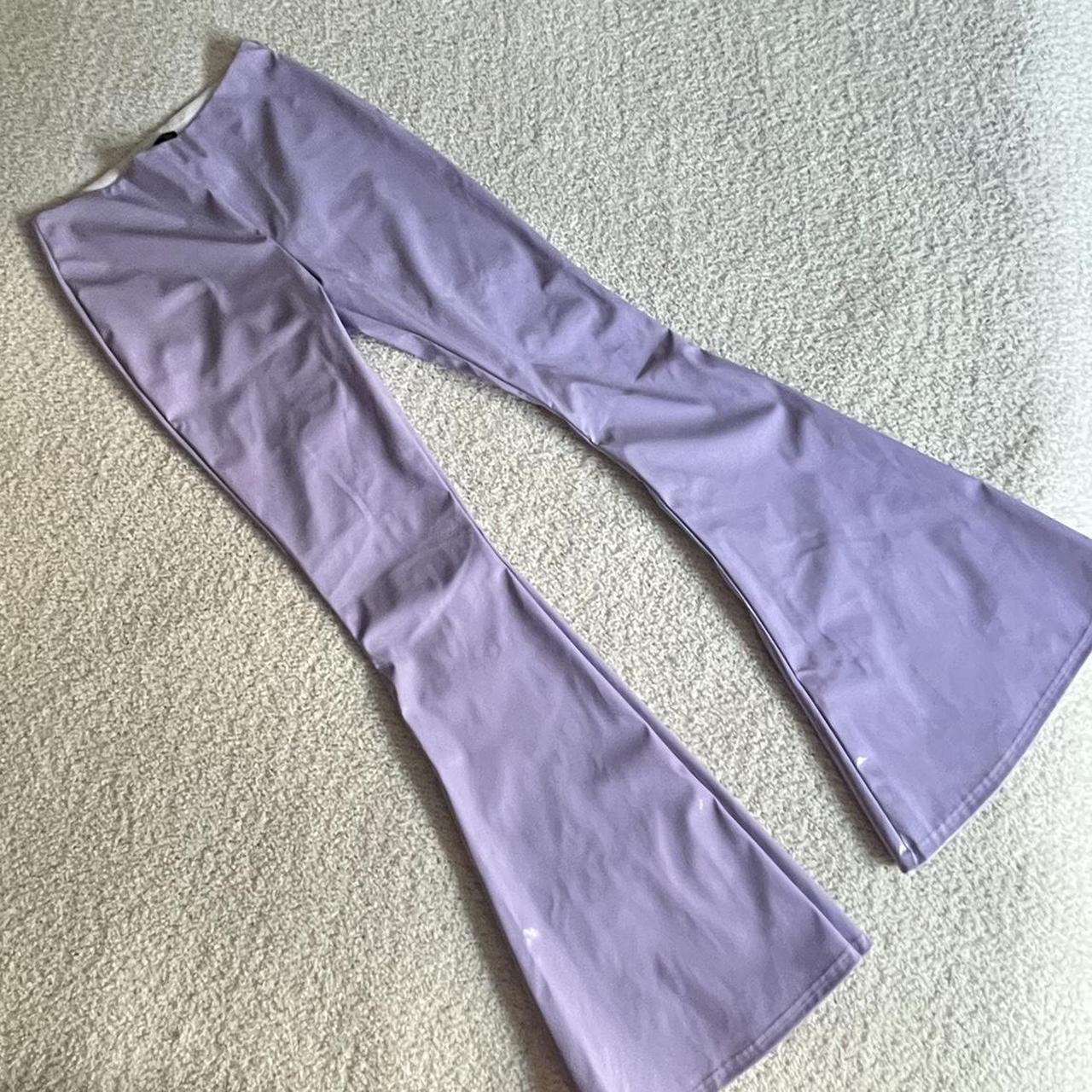 Club Exx - Dollskill Violet Flare Polyurethane Pants... - Depop