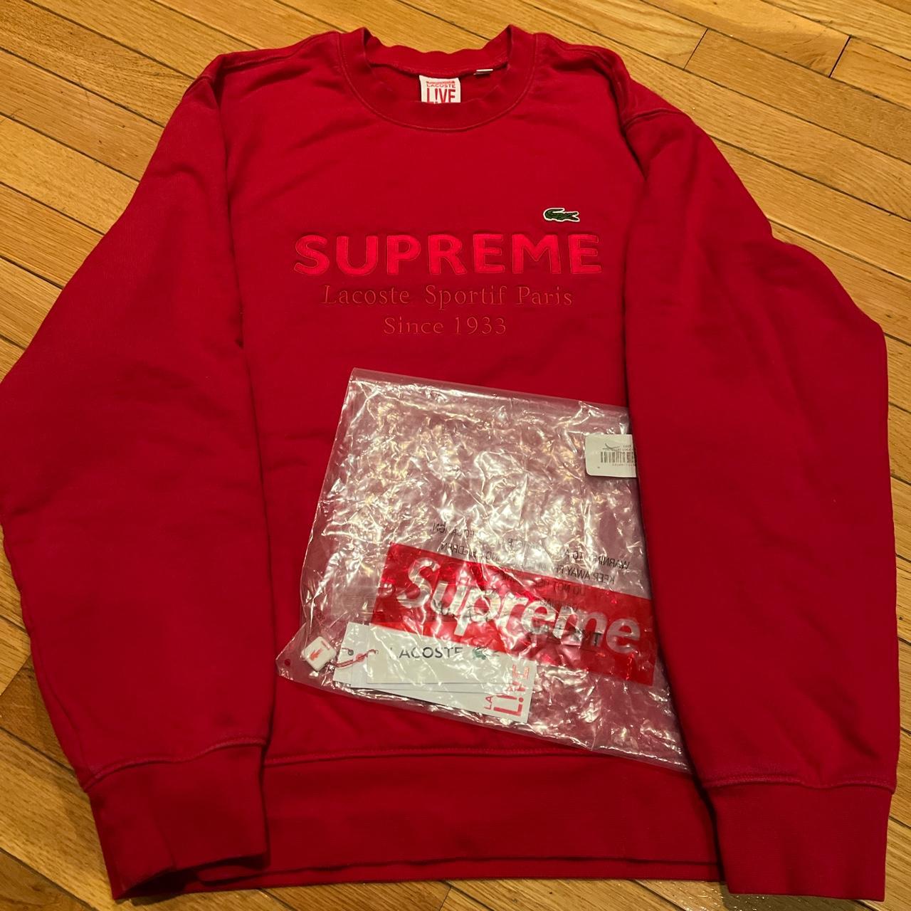 Supreme lacoste crewneck clearance red