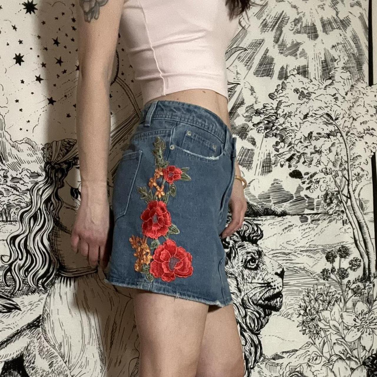 Rose embroidered clearance skirt