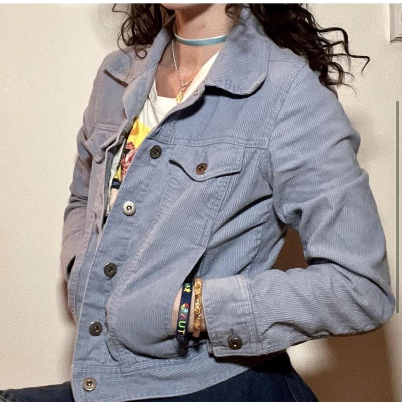 Baby blue corduroy jacket suuuper cute and comfy!... Depop