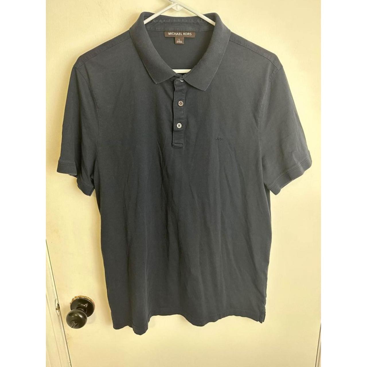 Men's Michael Kors Polo Shirt Blue Size Large #0511 - Depop