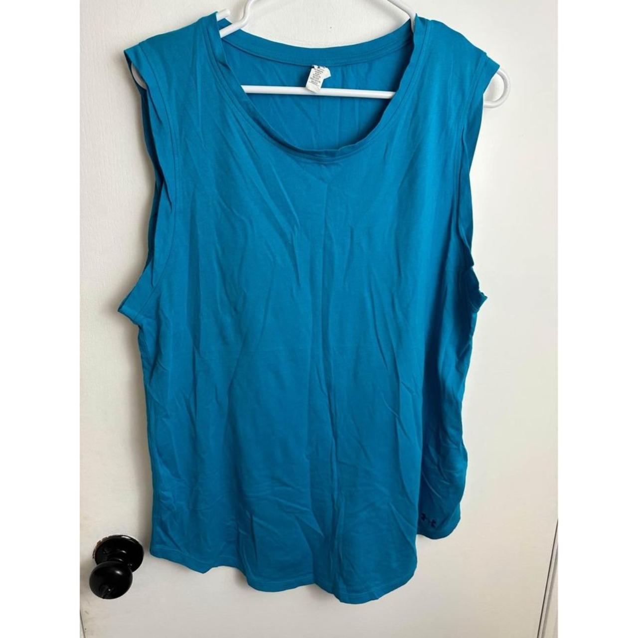 Uder Armour Sport Style Sleeveless T-shirt Blue Size... - Depop