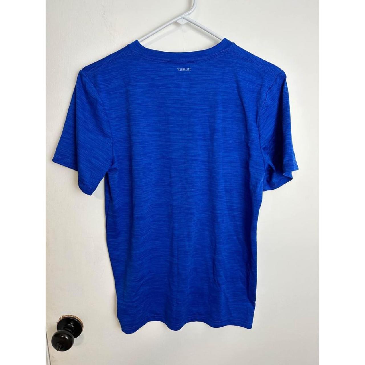 ,Adidas Shirt Large 14-16 Blue Short Sleeve... - Depop