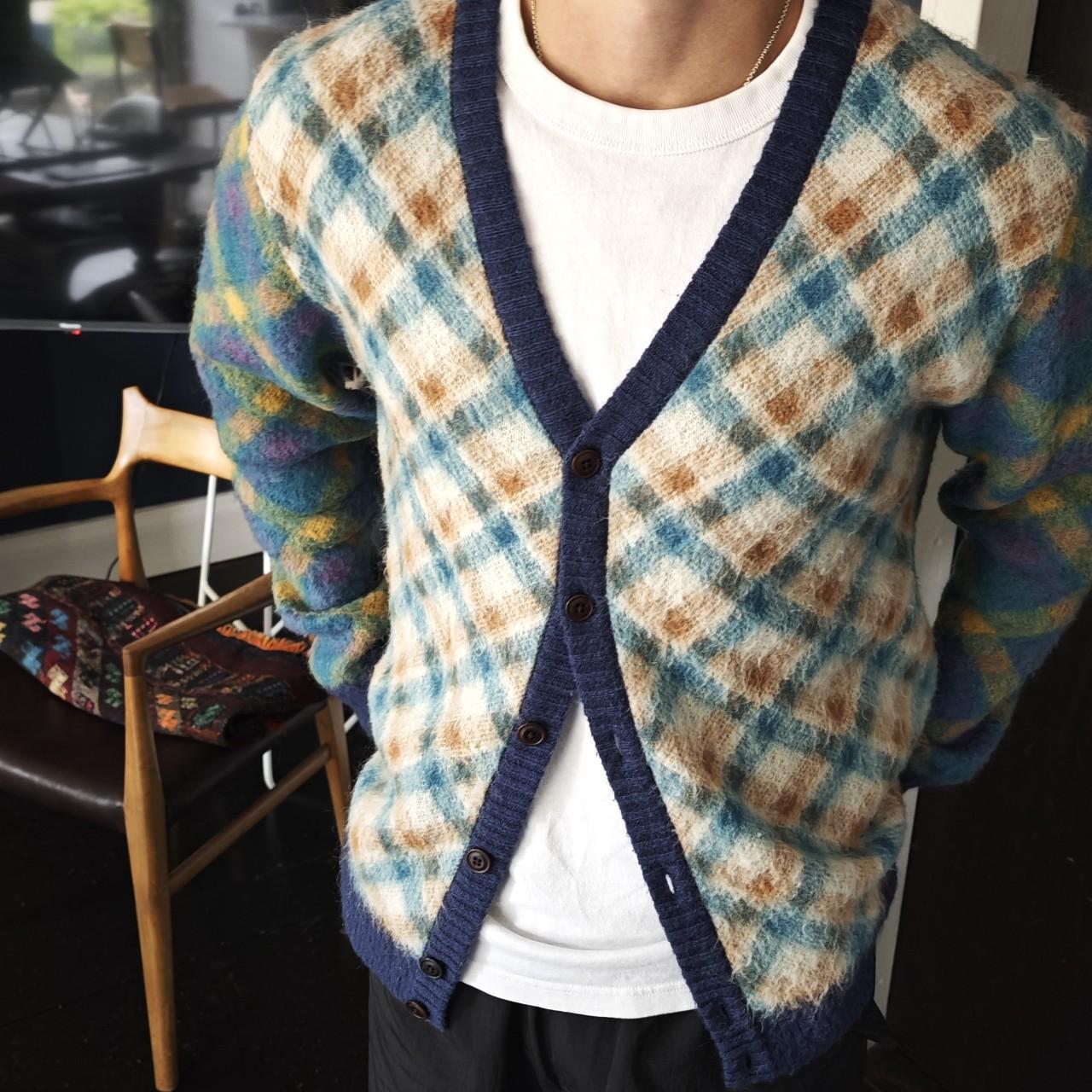 Awake NY multicolour plaid mohair cardigan. -Only | Depop