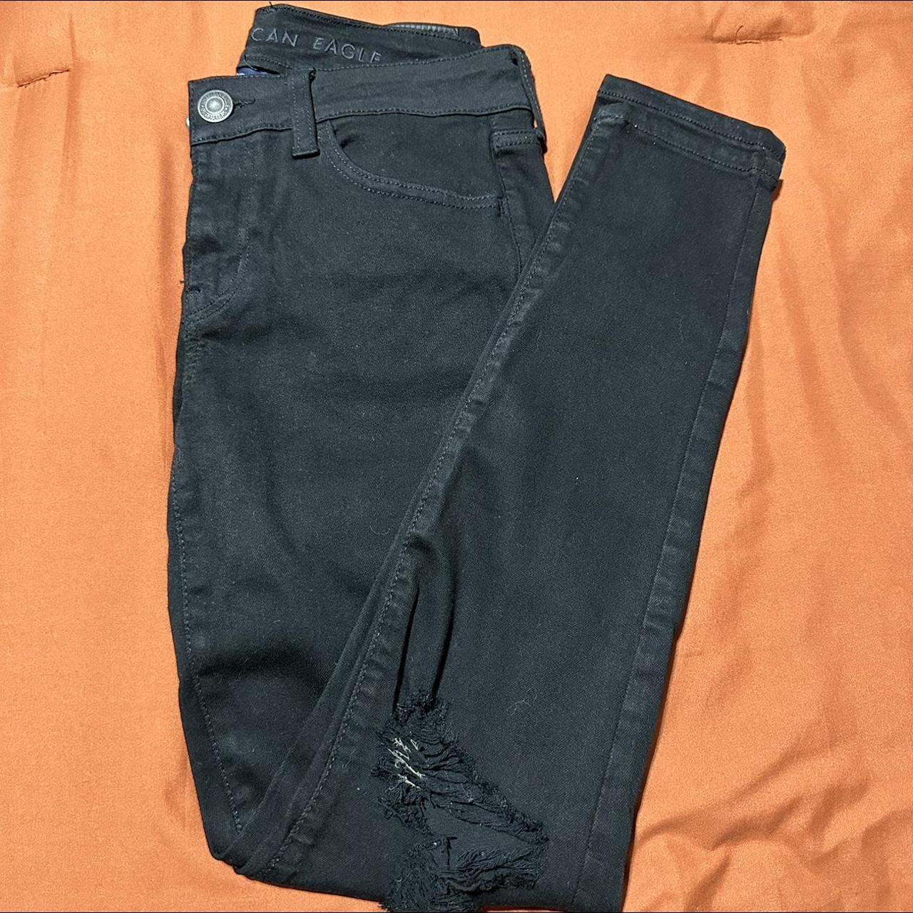 medium rise, black ripped, American Eagle jeans Depop