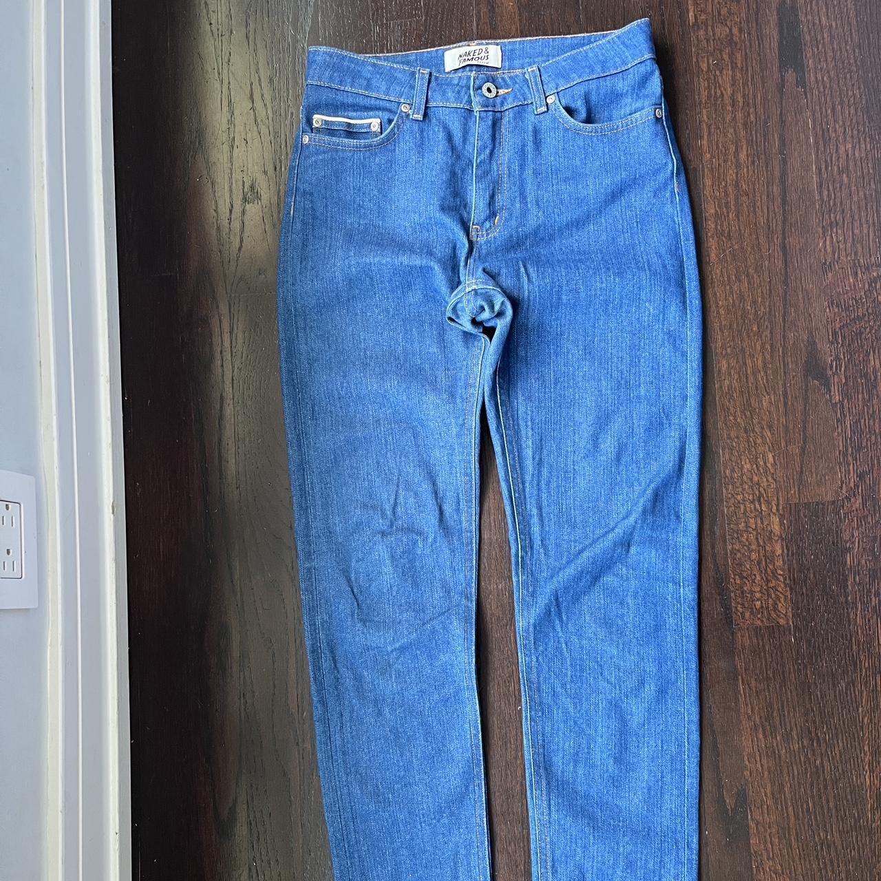 Naked & Famous Jeans Island Blue Strech Selvedge... - Depop