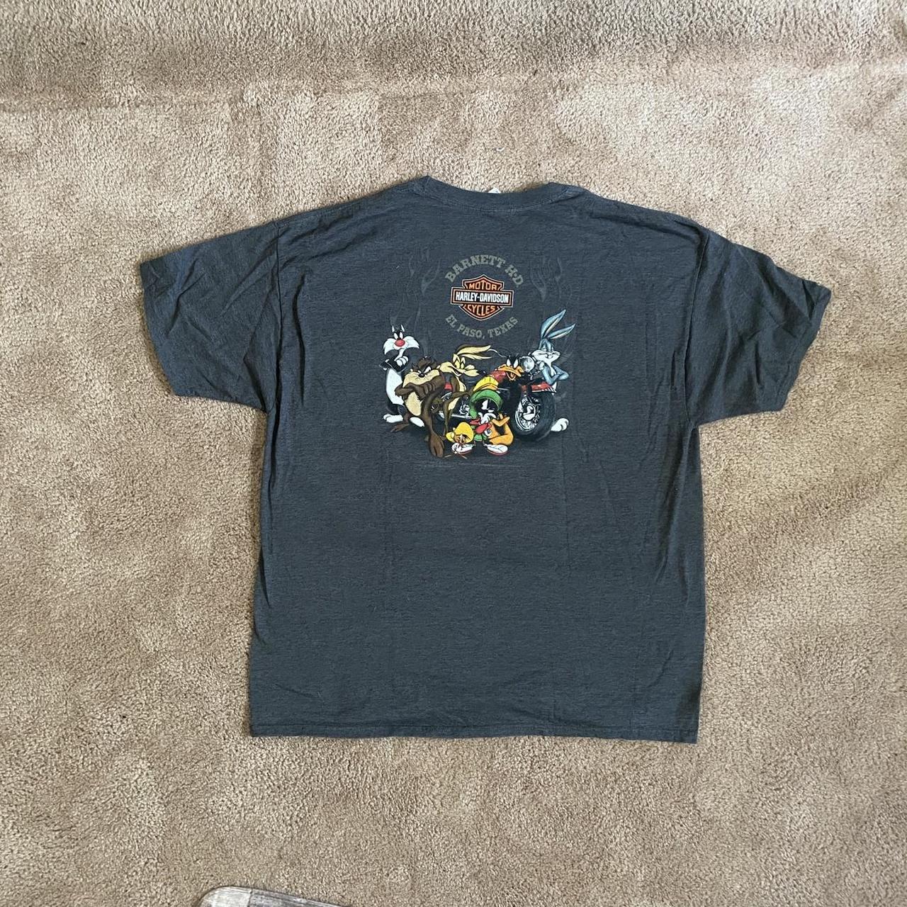 HARLEY DAVIDSON / 00s/Looney Tunes/コラボTシャツ/4XL/コットン/GRY Looney Tunes Harley Davidson Shirt Size 2x fits | Depop