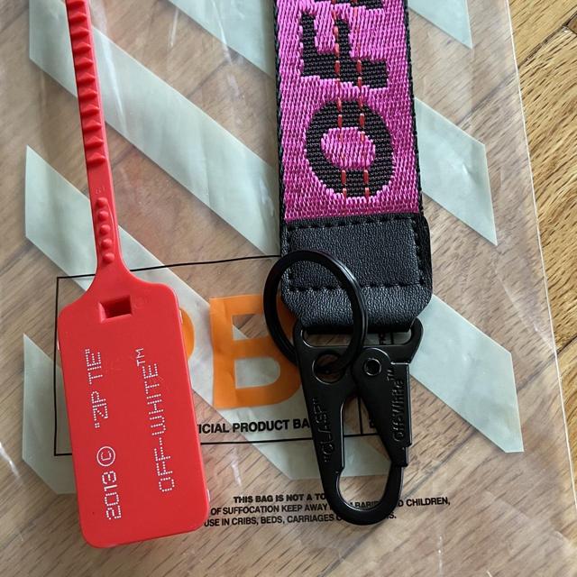 off-white keychain wristlet reworked from a 100% - Depop