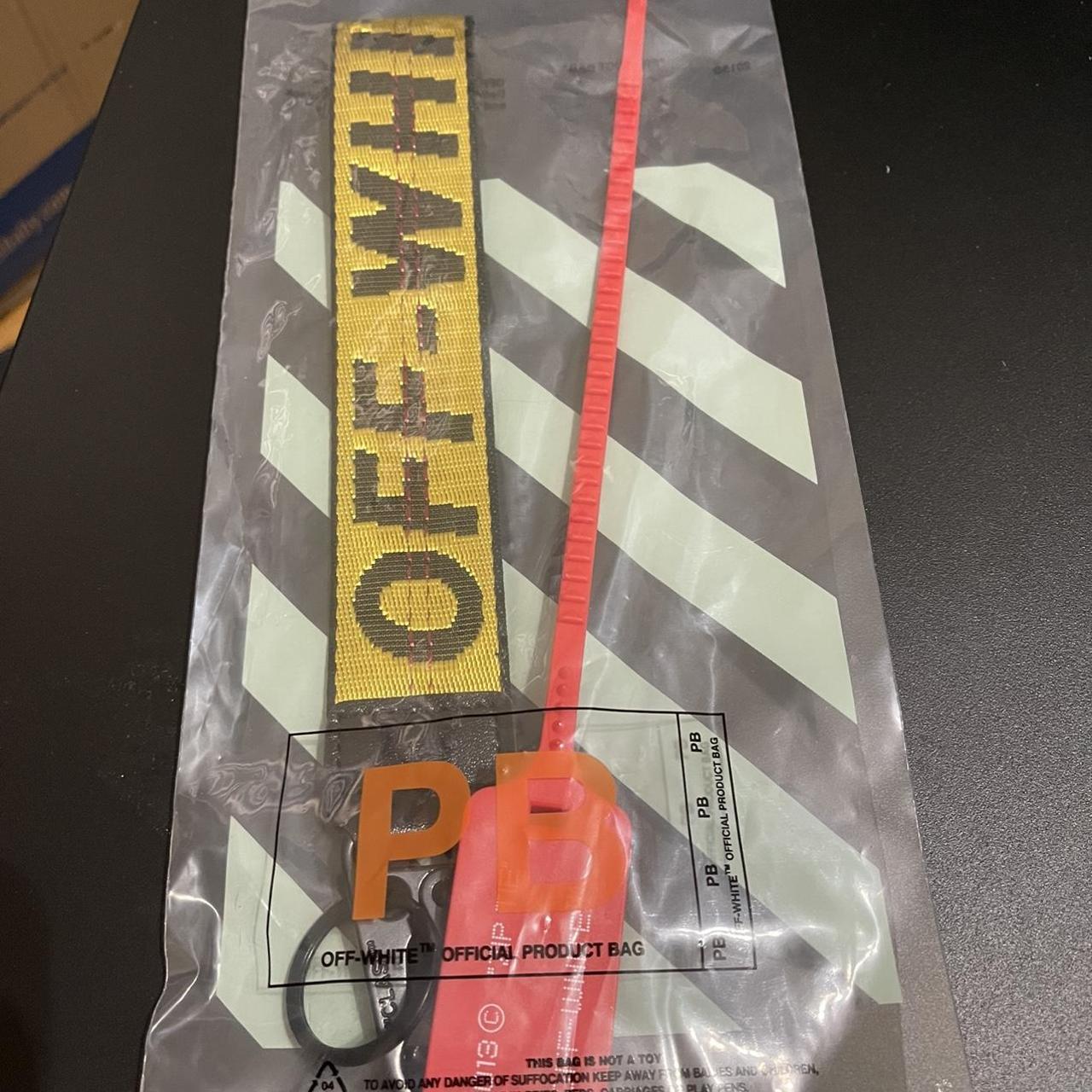 off-white keychain wristlet reworked from a 100% - Depop