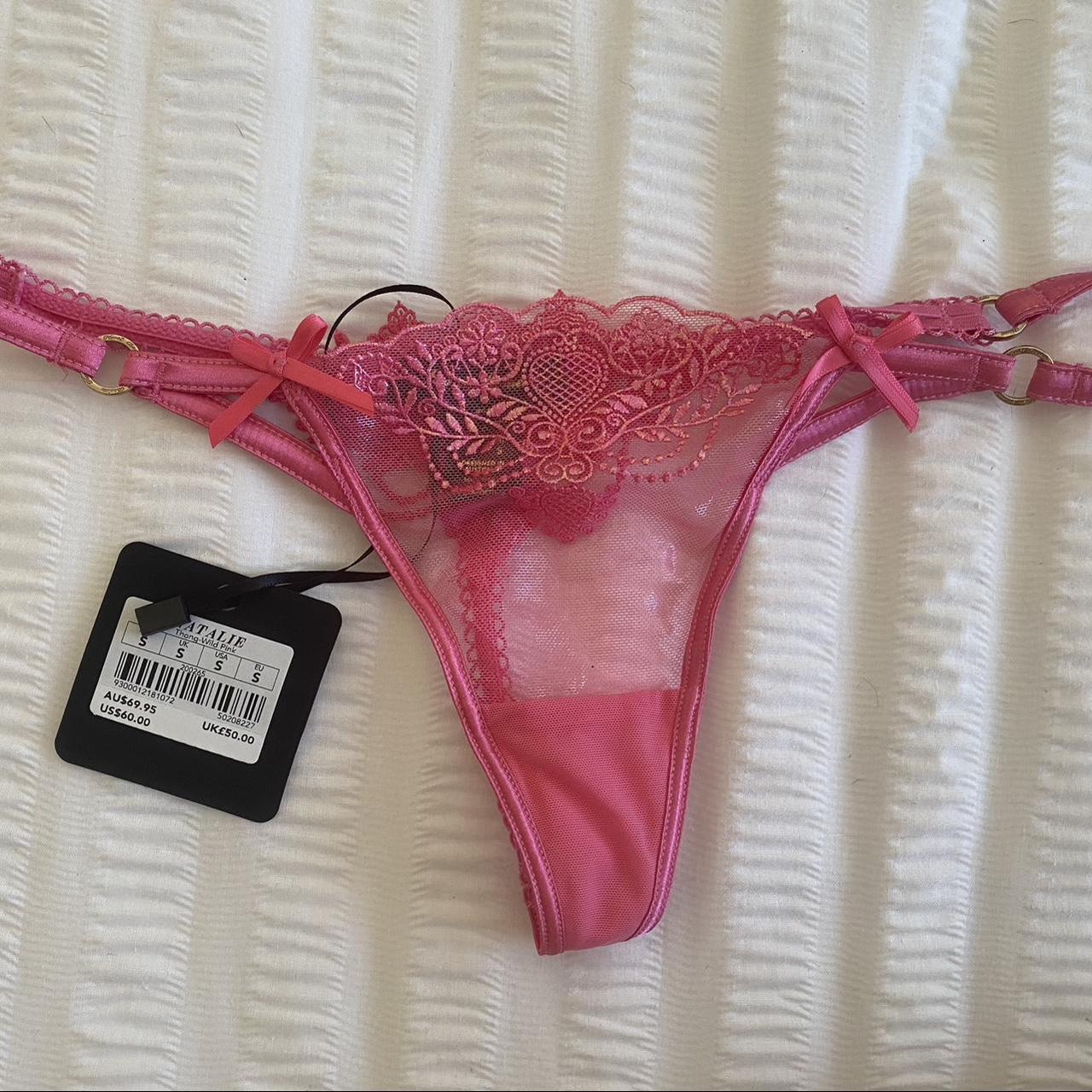 Honey Birdette Natalie pink thong. Size S - Depop