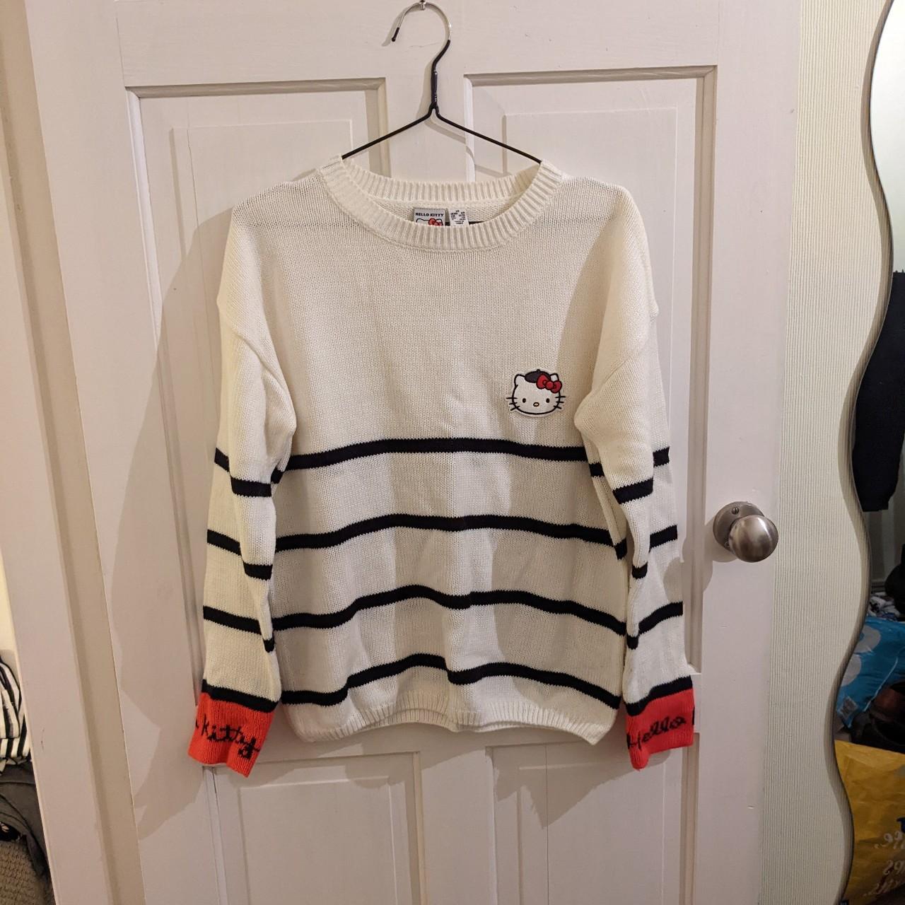 Hello Kitty Women's White and Red Jumper | Depop