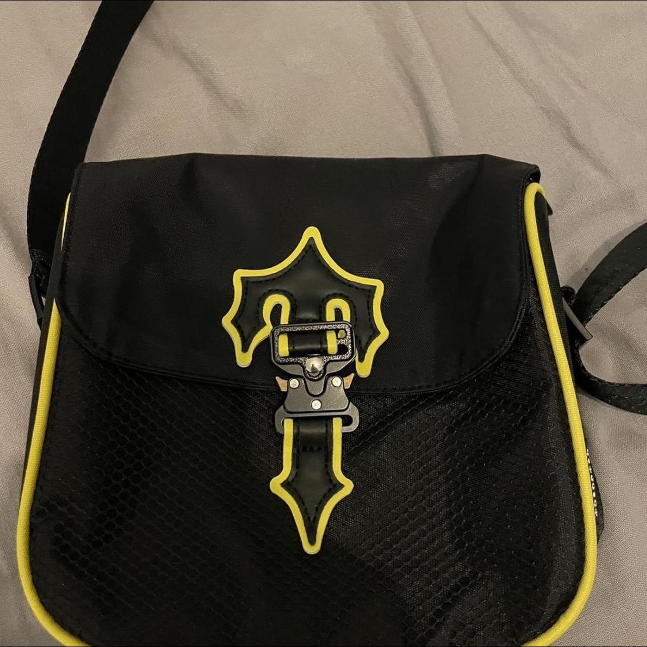 Yellow black Trapstar messenger bag Depop