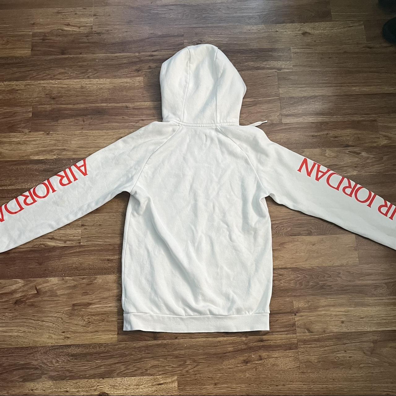 Nike air Jordan hoodie Size Small White,... Depop