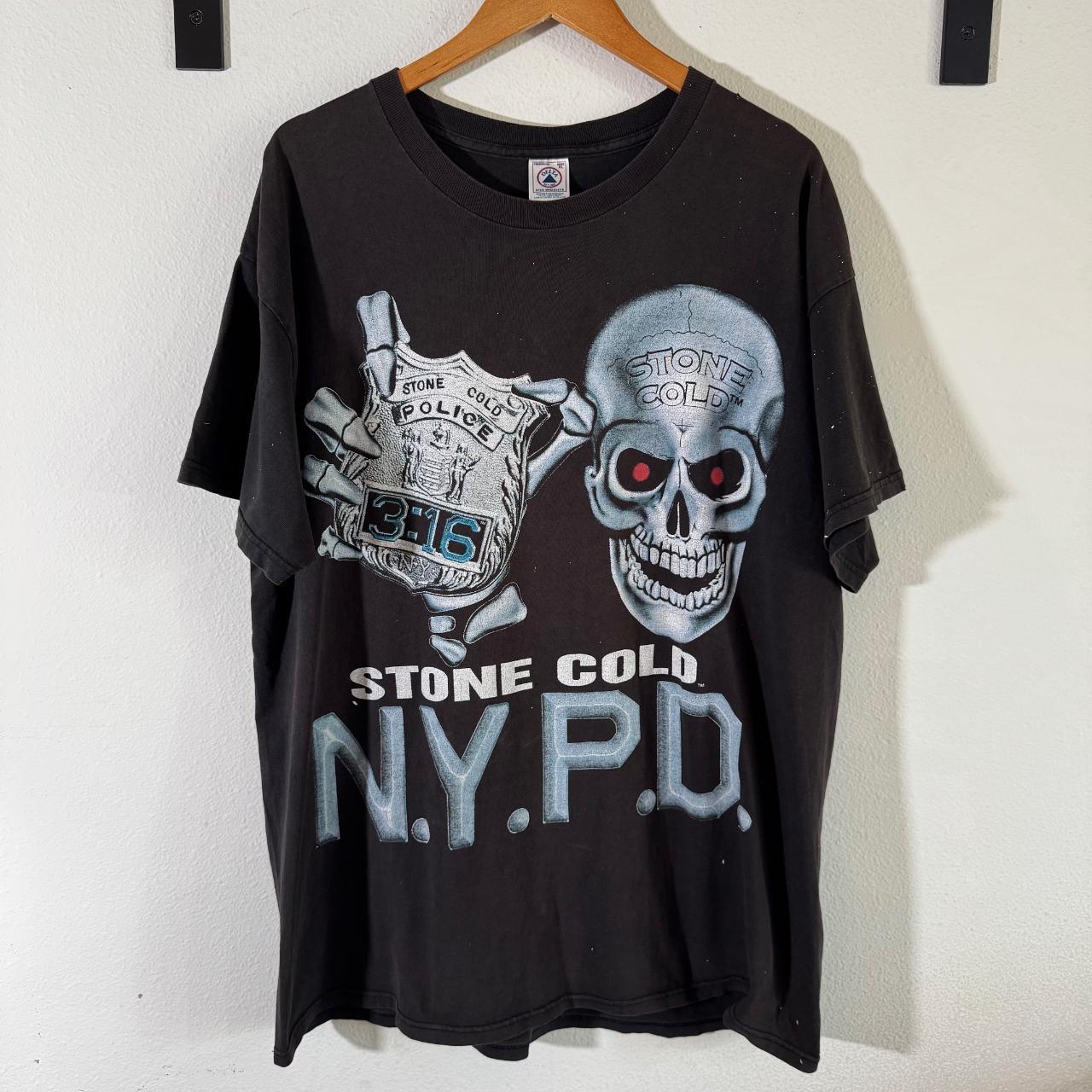 【送料無料キャンペーン】 Vintage Stone Cold Steve Austin 3:16 NYPD T-shirt | Depop トップス