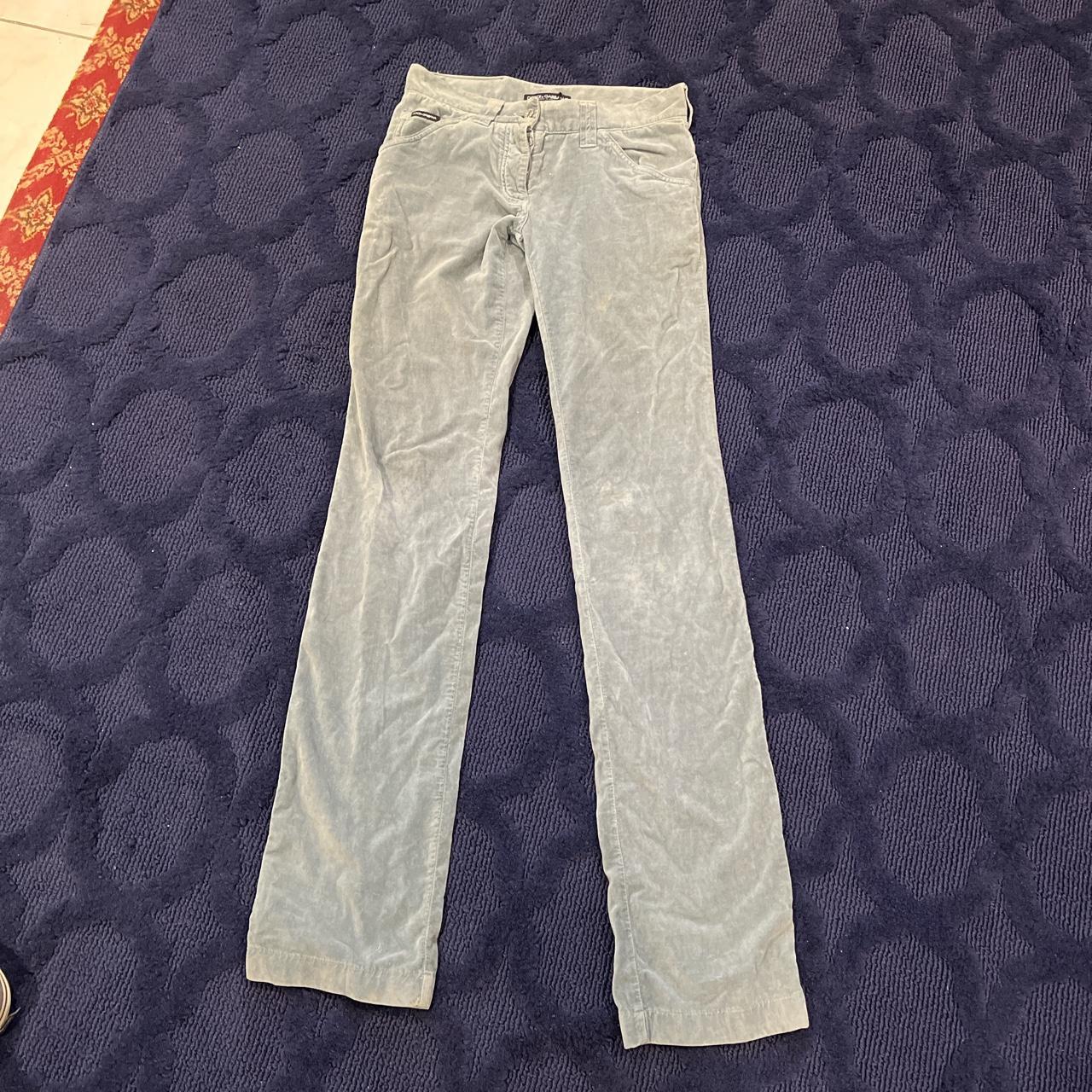 Dolce & Gabbana grey velvet jeans size 36 (European... Depop