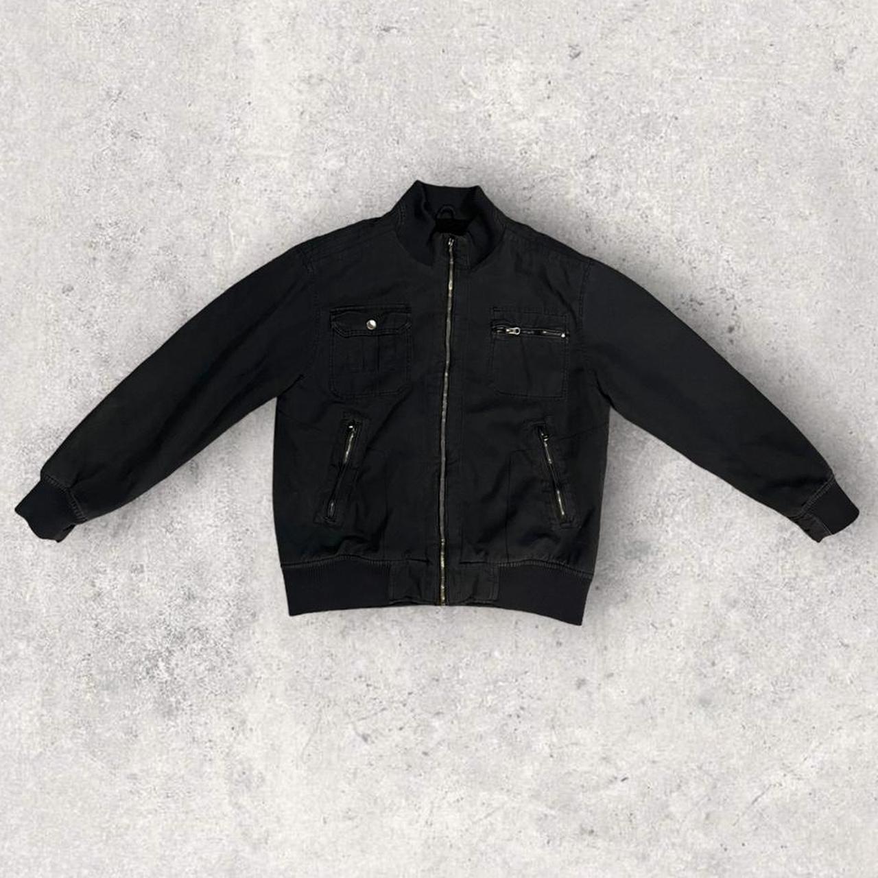 Zip up Cotton bomber jacket with sherpa lining size... - Depop