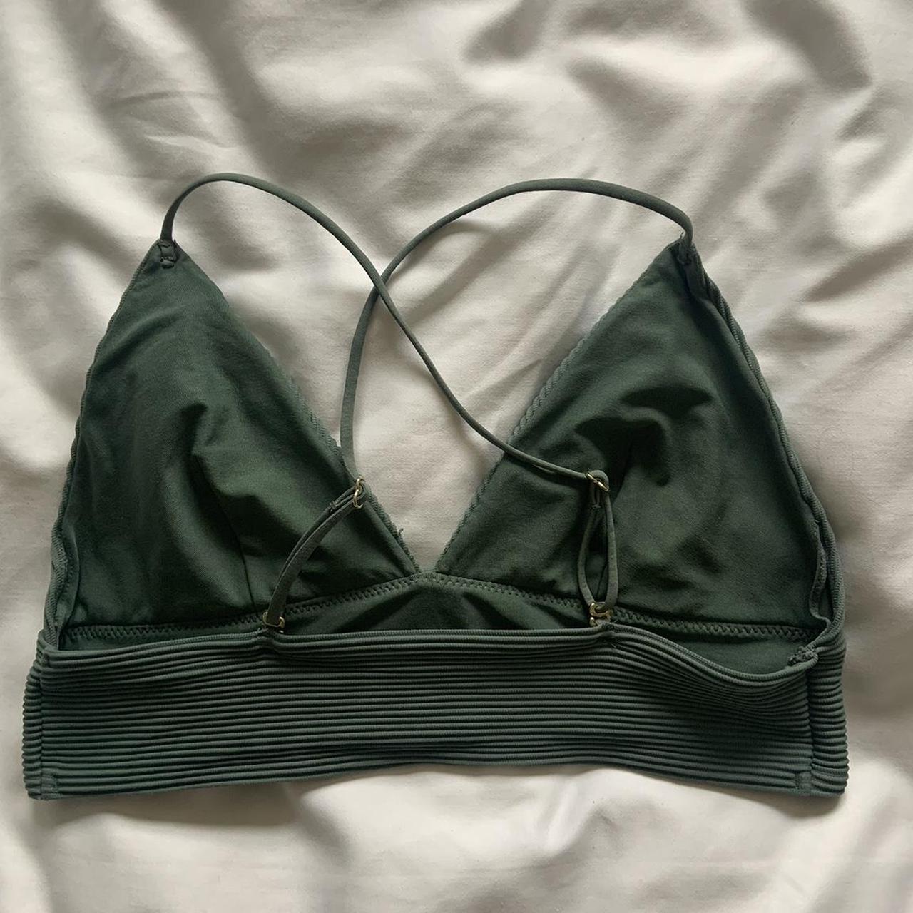 olive green triangle bikini from h and m also super... - Depop