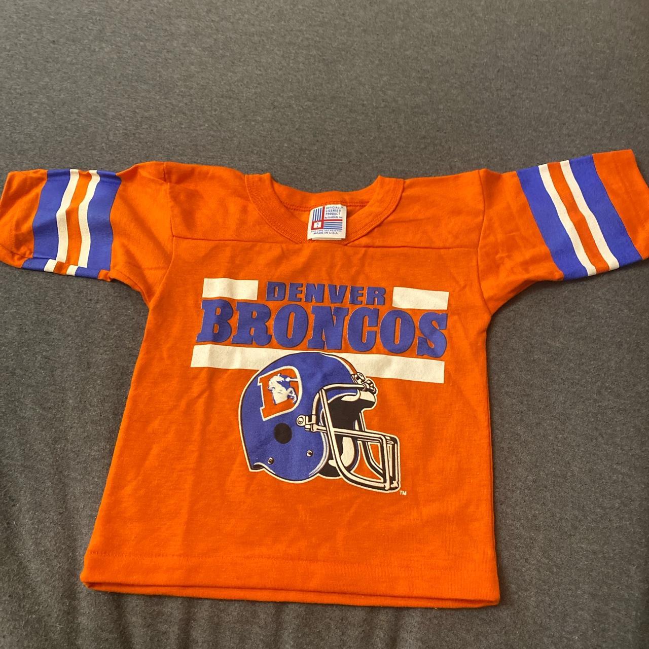 Vintage 80s Denver broncos Kids Shirt Sz S 4 - Depop