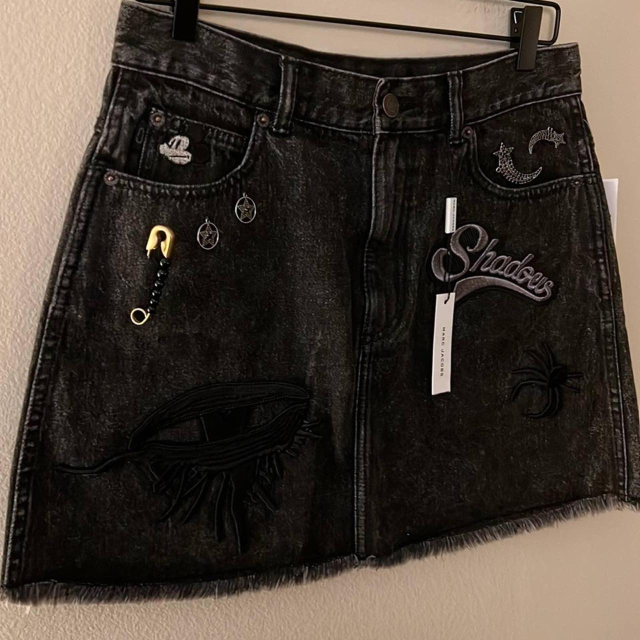 Marc Jacobs Black Grey Denim Skirt 