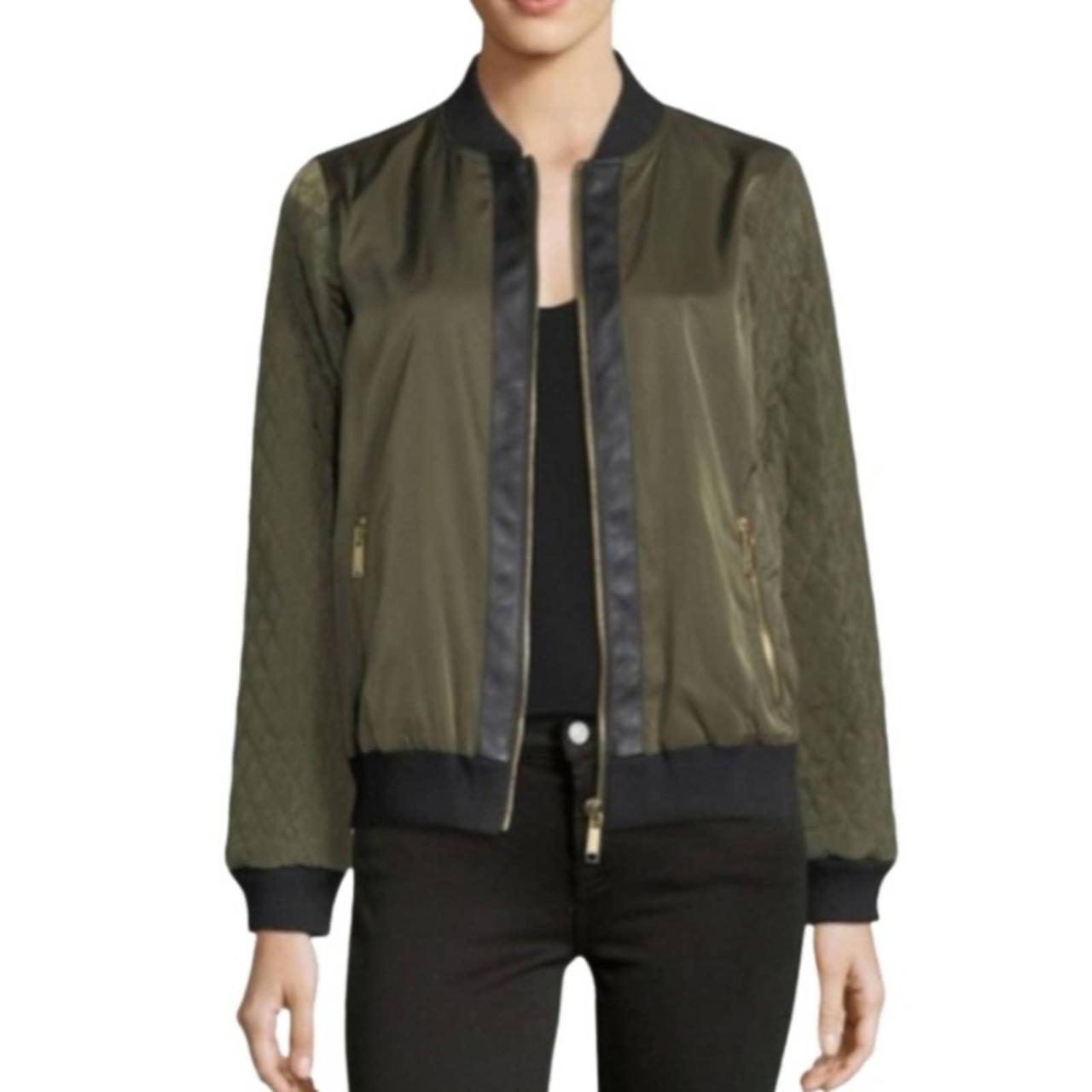 Michael kors green on sale bomber jacket