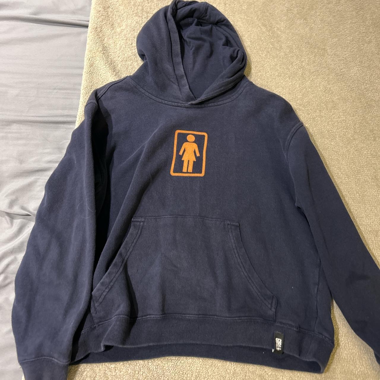 girl skateboards hoodie size xs, kinda small like... Depop