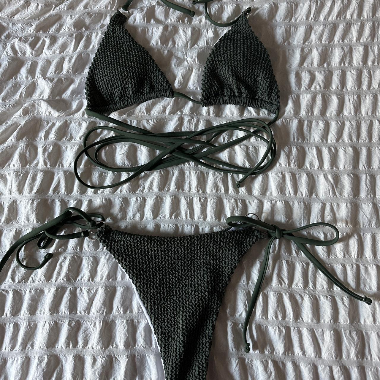 SHEIN Women's Green Swimsuit-one-piece | Depop