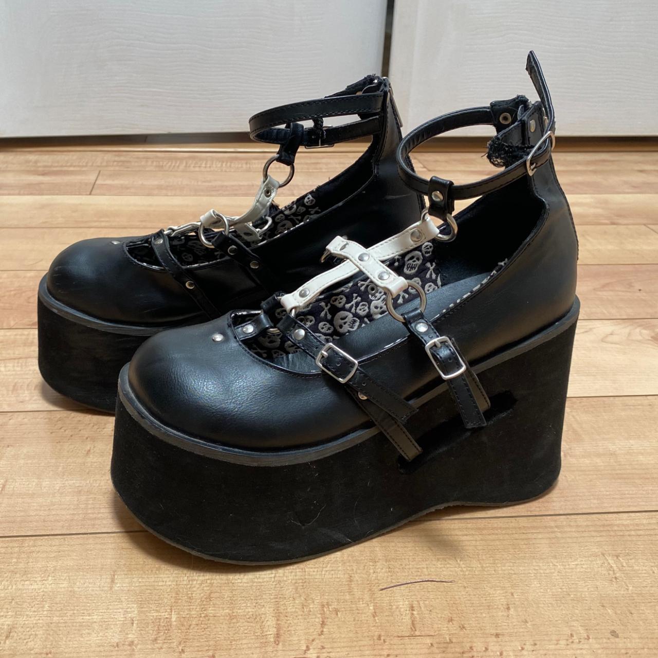 Platform Mary Jane Style Demonias Moderate Fraying Depop