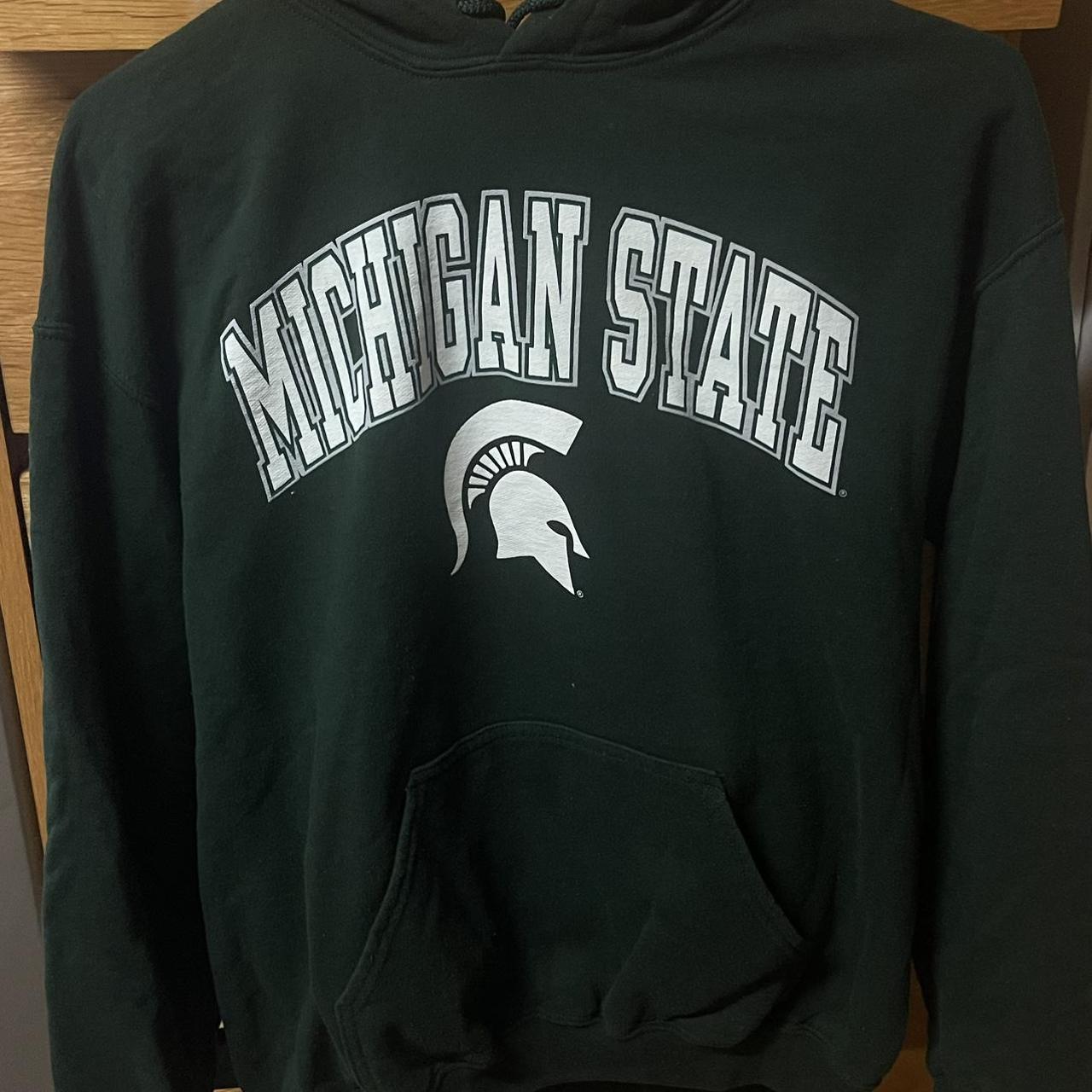 Dark green Michigan state sweatshirt hoodie vintage - Depop