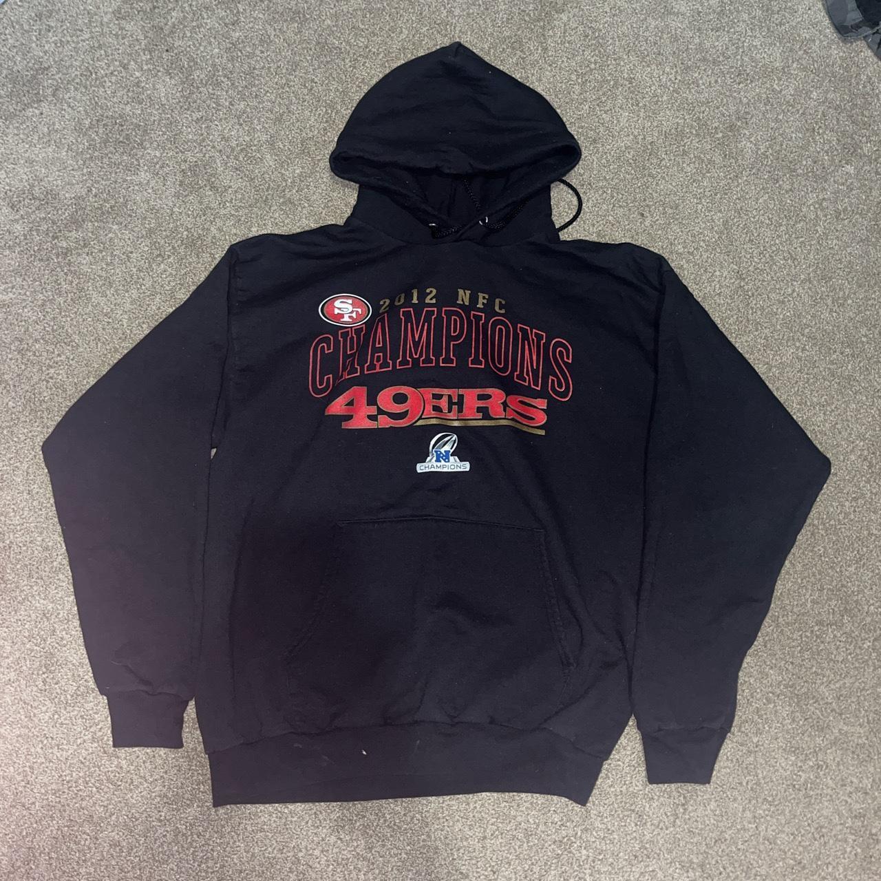 Zip up 49ers Fux fur Red Warm Hoodie NFL merch - Depop