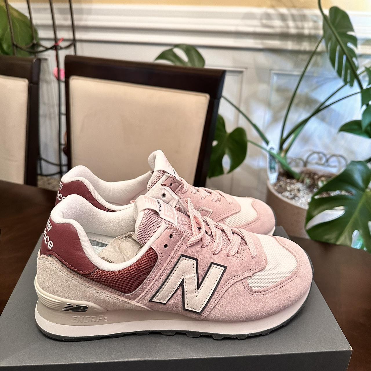 New balance classic 574 pink womens trainers sale